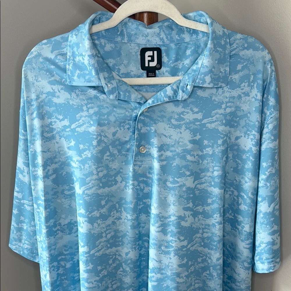 FootJoy Blue and White Performance Polo Shirt